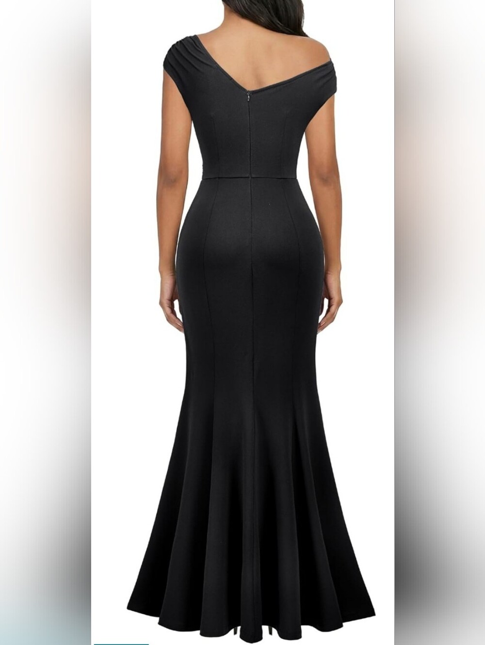 Black One Shoulder Ruched High Slit Formal Maxi Dress NWT – Size Large 10/12 - Picture 2 of 6